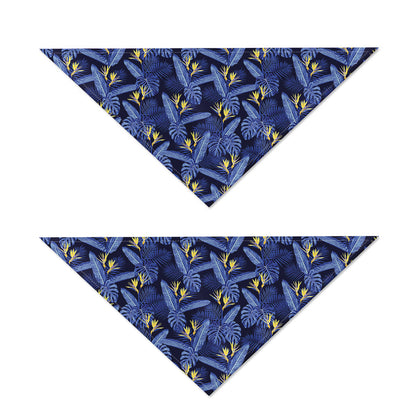 Blue Hawaiian Tropical Pattern Print Dog Bandana