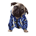 Blue Hawaiian Tropical Pattern Print Dog Zip Up Hoodie