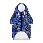 Blue Hawaiian Tropical Pattern Print Dog Zip Up Hoodie