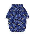 Blue Hawaiian Tropical Pattern Print Dog Zip Up Hoodie