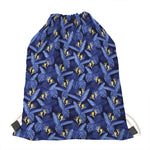 Blue Hawaiian Tropical Pattern Print Drawstring Bag
