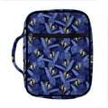 Blue Hawaiian Tropical Pattern Print Front Pocket Bible Bag
