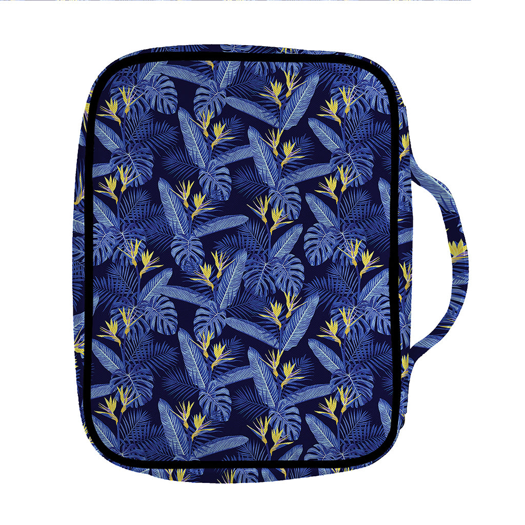 Blue Hawaiian Tropical Pattern Print Front Pocket Bible Bag