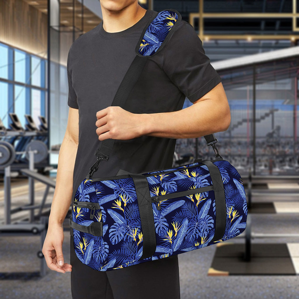 Blue Hawaiian Tropical Pattern Print Gym Bag