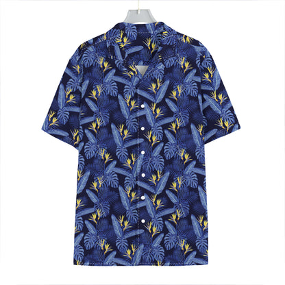 Blue Hawaiian Tropical Pattern Print Hawaiian Shirt