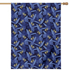 Blue Hawaiian Tropical Pattern Print House Flag