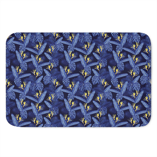 Blue Hawaiian Tropical Pattern Print Indoor Door Mat