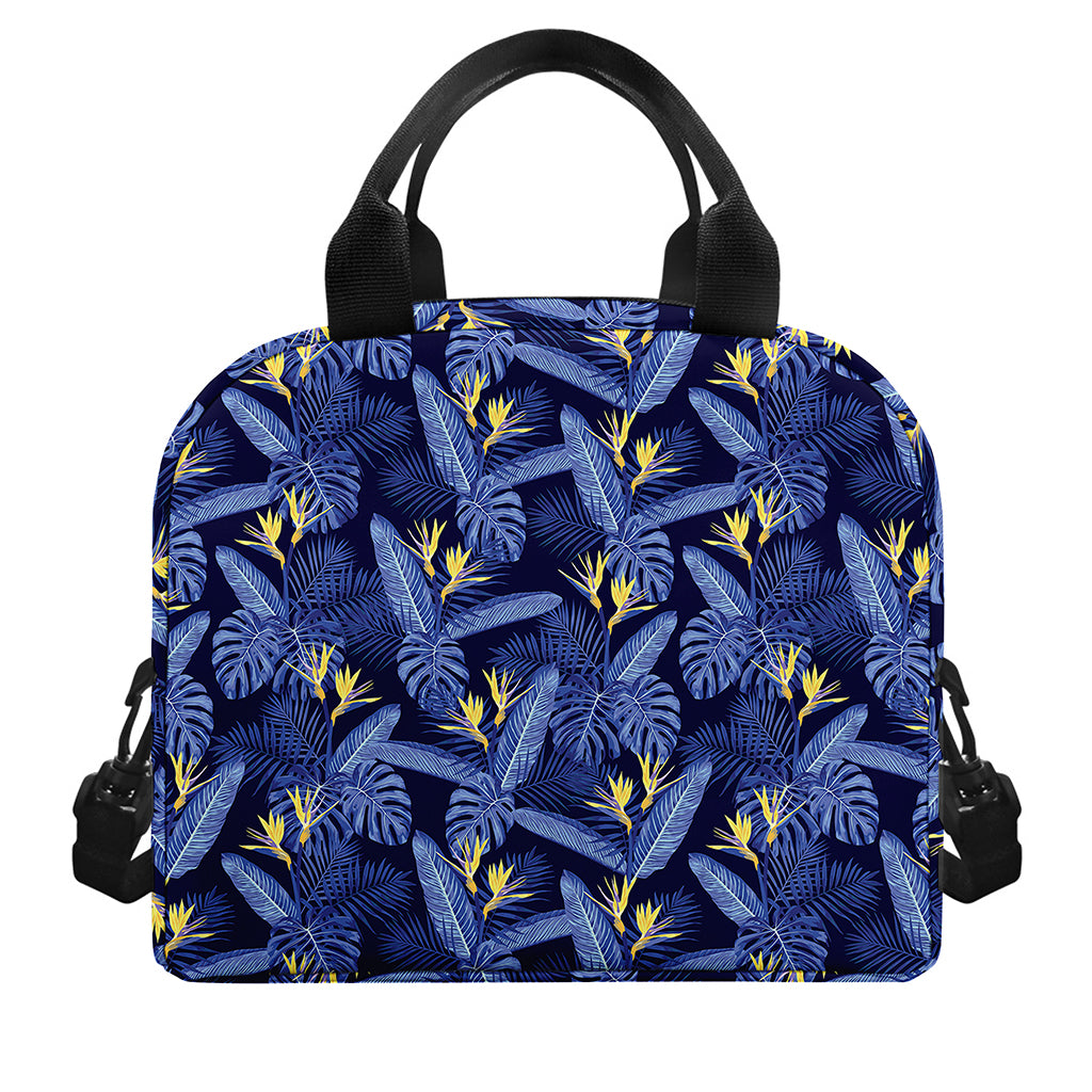 Blue Hawaiian Tropical Pattern Print Insulated Lunch Bag
