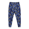 Blue Hawaiian Tropical Pattern Print Jogger Pants