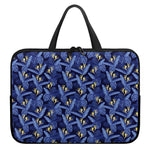 Blue Hawaiian Tropical Pattern Print Laptop Sleeve With Handle