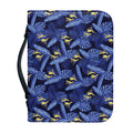 Blue Hawaiian Tropical Pattern Print Leather Bible Cover