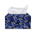 Blue Hawaiian Tropical Pattern Print Leather Tissue Box Cover