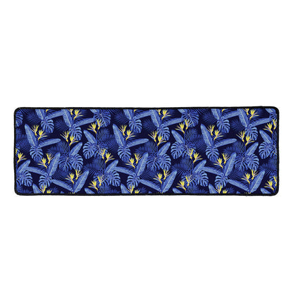 Blue Hawaiian Tropical Pattern Print Long Kitchen Mat