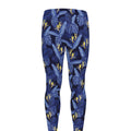 Blue Hawaiian Tropical Pattern Print Men's Leggings
