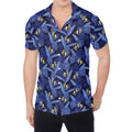 Blue Hawaiian Tropical Pattern Print Men's Shirt