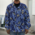 Blue Hawaiian Tropical Pattern Print Men's Shirt Jacket