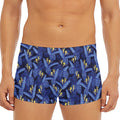 Blue Hawaiian Tropical Pattern Print Men's Short Boxer Briefs