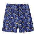Blue Hawaiian Tropical Pattern Print Men's Swim Trunks