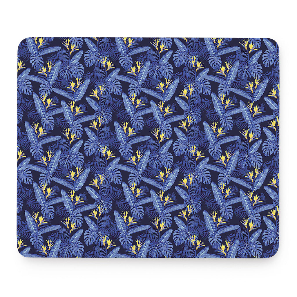 Blue Hawaiian Tropical Pattern Print Mouse Pad