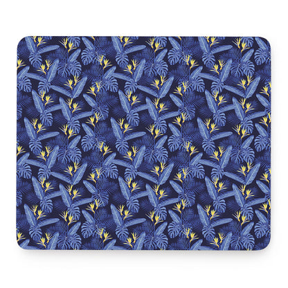Blue Hawaiian Tropical Pattern Print Mouse Pad