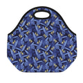 Blue Hawaiian Tropical Pattern Print Neoprene Lunch Bag