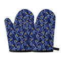 Blue Hawaiian Tropical Pattern Print Oven Mitts
