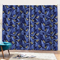 Blue Hawaiian Tropical Pattern Print Pencil Pleat Curtains