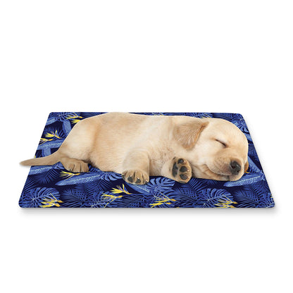 Blue Hawaiian Tropical Pattern Print Pet Cooling Mat Cover