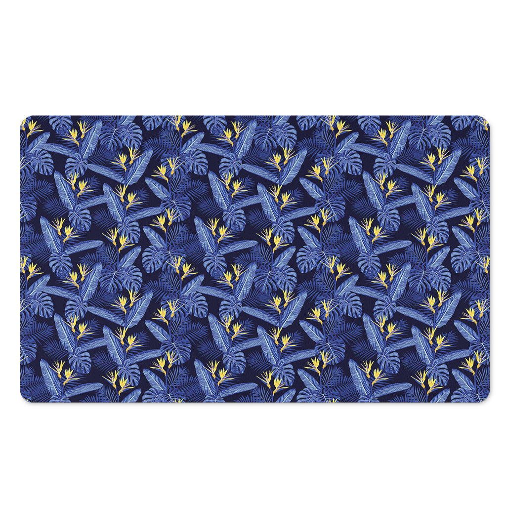 Blue Hawaiian Tropical Pattern Print Polyester Doormat