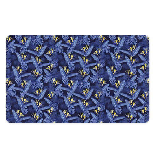 Blue Hawaiian Tropical Pattern Print Polyester Doormat