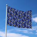 Blue Hawaiian Tropical Pattern Print Polyester Flag