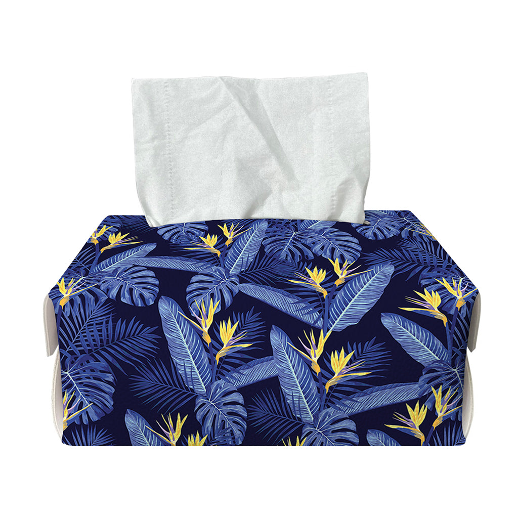 Blue Hawaiian Tropical Pattern Print Rectangle Tissue Box Cover