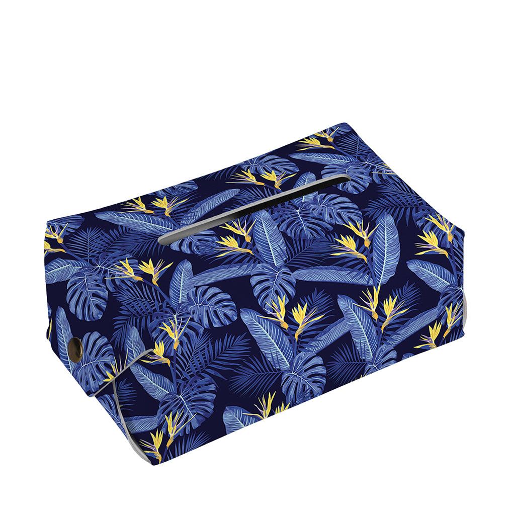 Blue Hawaiian Tropical Pattern Print Rectangle Tissue Box Cover