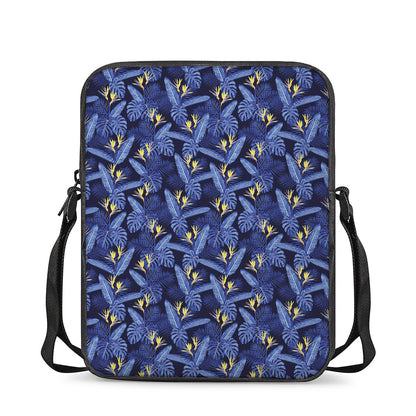 Blue Hawaiian Tropical Pattern Print Rectangular Crossbody Bag