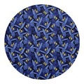 Blue Hawaiian Tropical Pattern Print Round Blanket