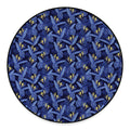 Blue Hawaiian Tropical Pattern Print Round Floor Mat