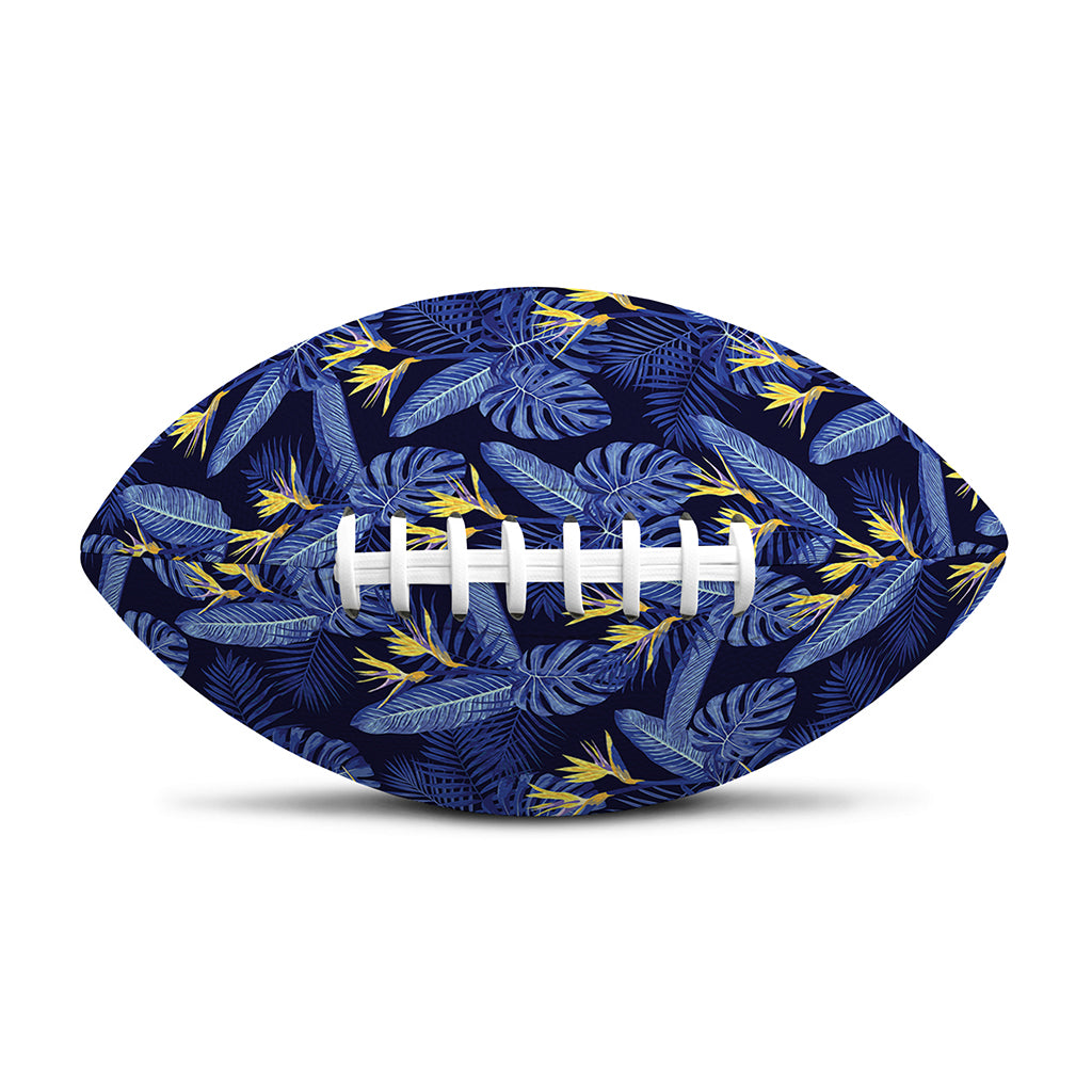 Blue Hawaiian Tropical Pattern Print Rugby Ball