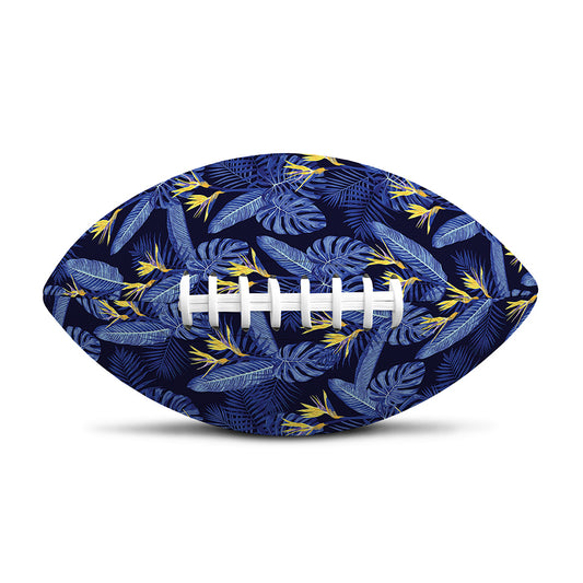 Blue Hawaiian Tropical Pattern Print Rugby Ball