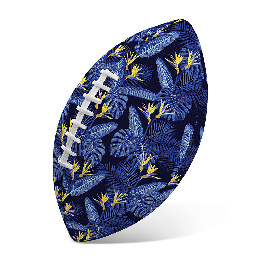 Blue Hawaiian Tropical Pattern Print Rugby Ball