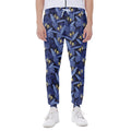Blue Hawaiian Tropical Pattern Print Joggers