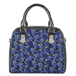 Blue Hawaiian Tropical Pattern Print Shoulder Handbag