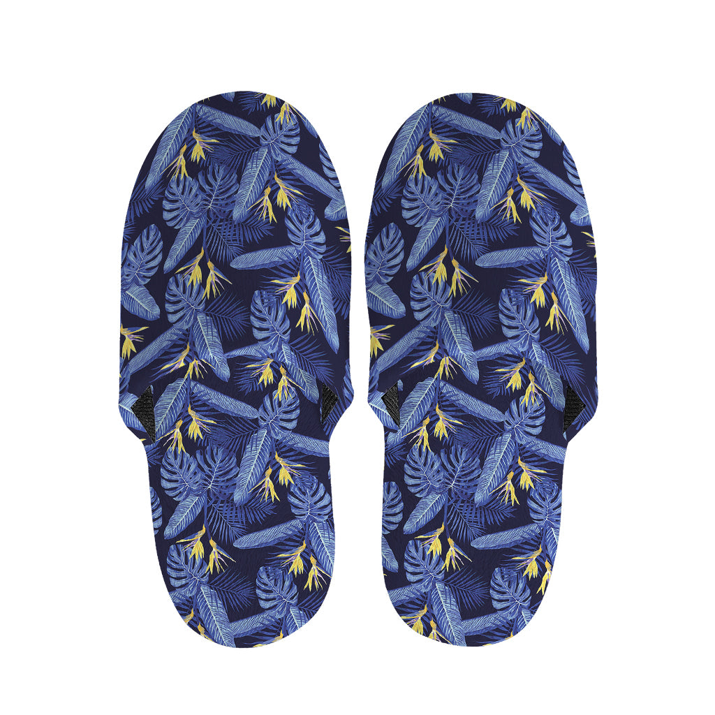 Blue Hawaiian Tropical Pattern Print Slippers