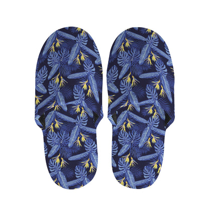 Blue Hawaiian Tropical Pattern Print Slippers