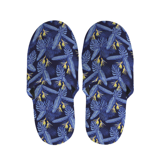 Blue Hawaiian Tropical Pattern Print Slippers