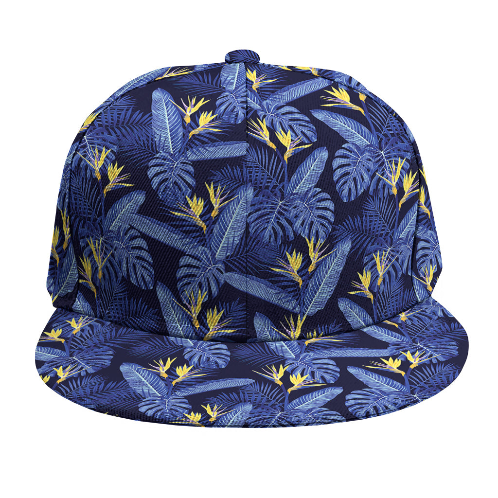 Blue Hawaiian Tropical Pattern Print Snapback Cap