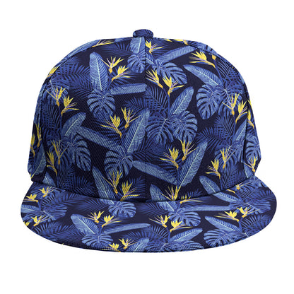 Blue Hawaiian Tropical Pattern Print Snapback Cap