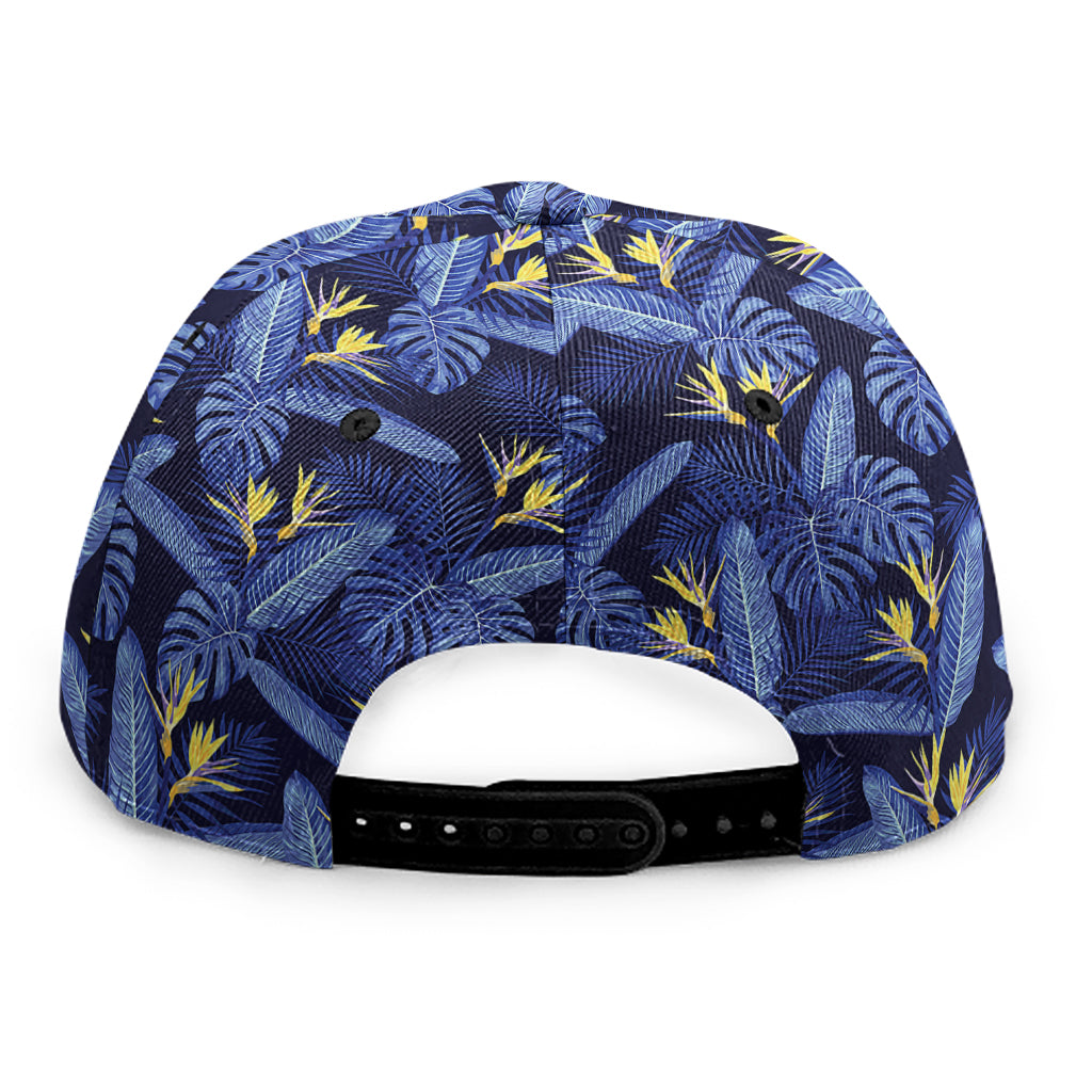 Blue Hawaiian Tropical Pattern Print Snapback Cap