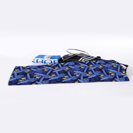 Blue Hawaiian Tropical Pattern Print Sports Towel