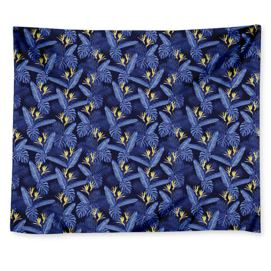 Blue Hawaiian Tropical Pattern Print Tapestry