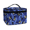 Blue Hawaiian Tropical Pattern Print Travel Makeup Bag